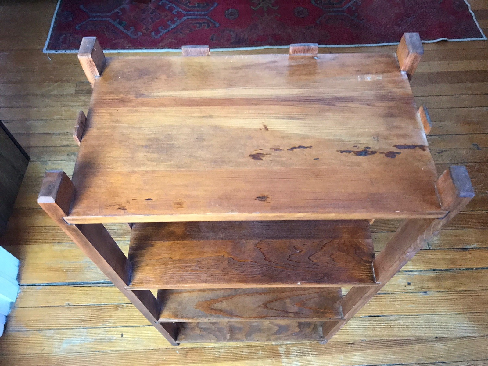 Antique Arts & Crafts Mission Quartersawn Oak Bookcase Shelf Plant Stand 34”H