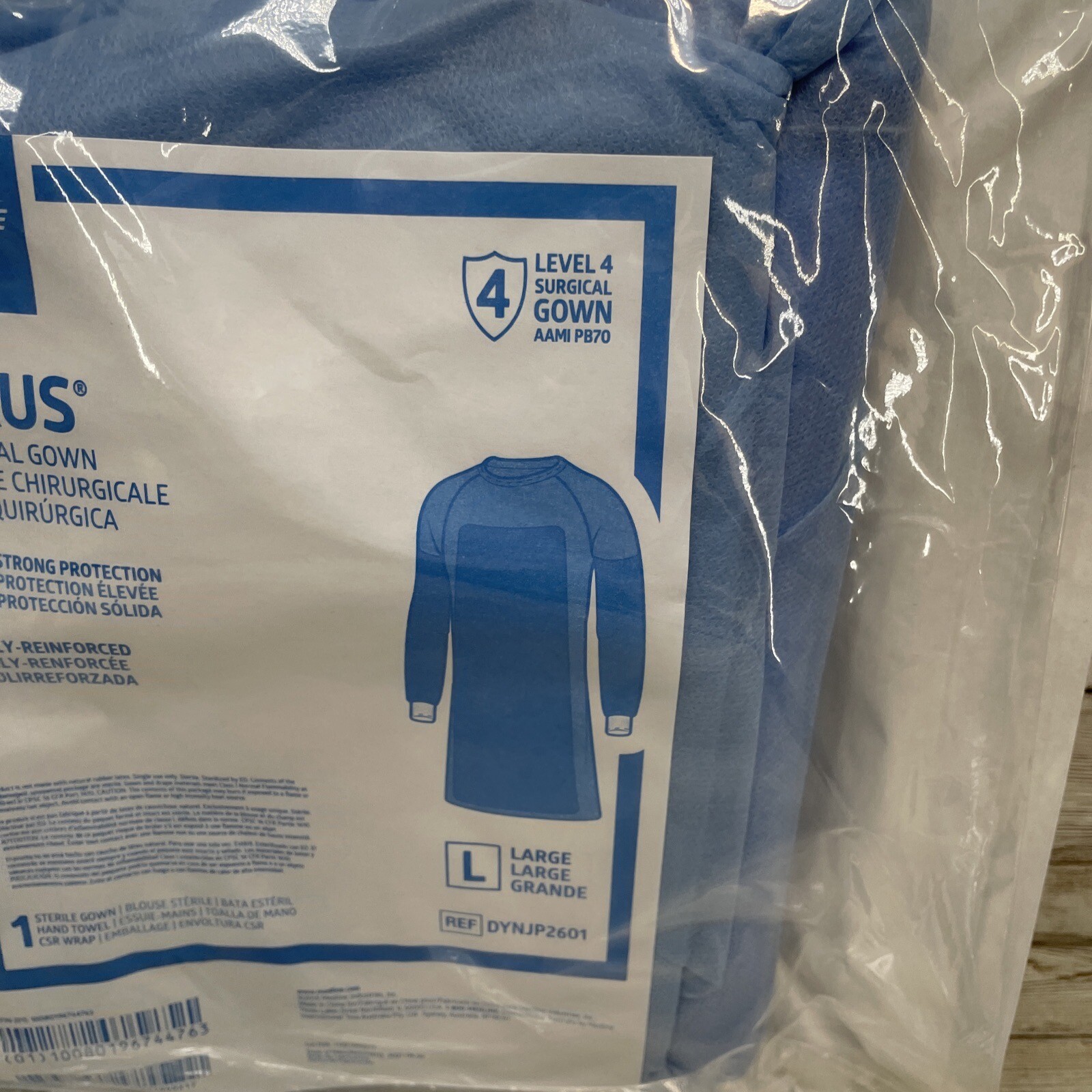 Lot- 2 Medline SIRUS Surgical Gown Level 4 Size: LARGE Poly-Reinforced DYNJP2601