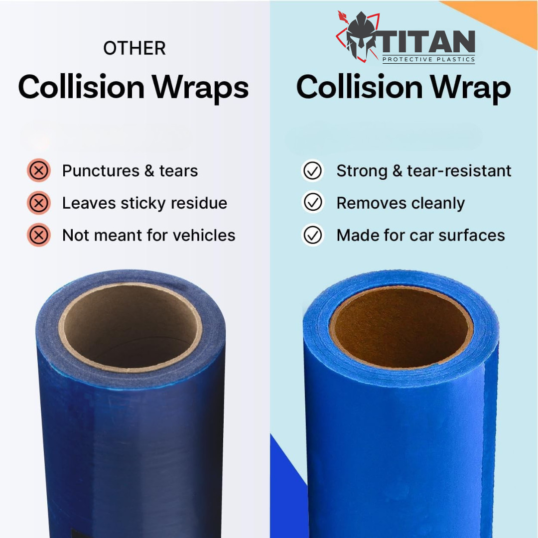 Collision Wrap Crash Film Premium Quality Long Lasting 36 x 100 Blue (5 Rolls)