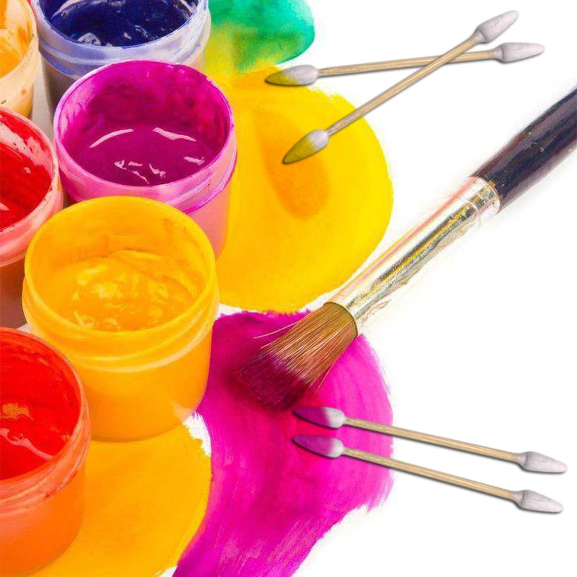 1200pcs Double Pointed Cotton Swabs Bamboo Precision Makeup Cleaning Tips