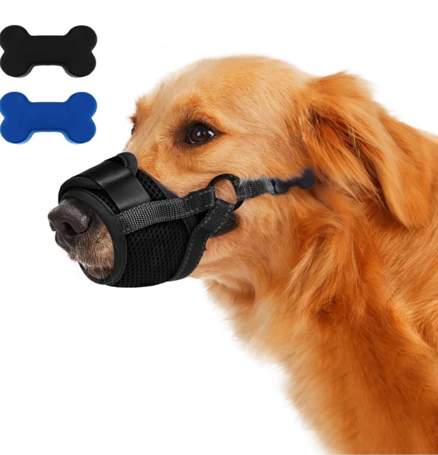PawWares Dog Muzzle Soft Nylon Adjustable-Breathable-Drinkable | BLUE MEDIUM