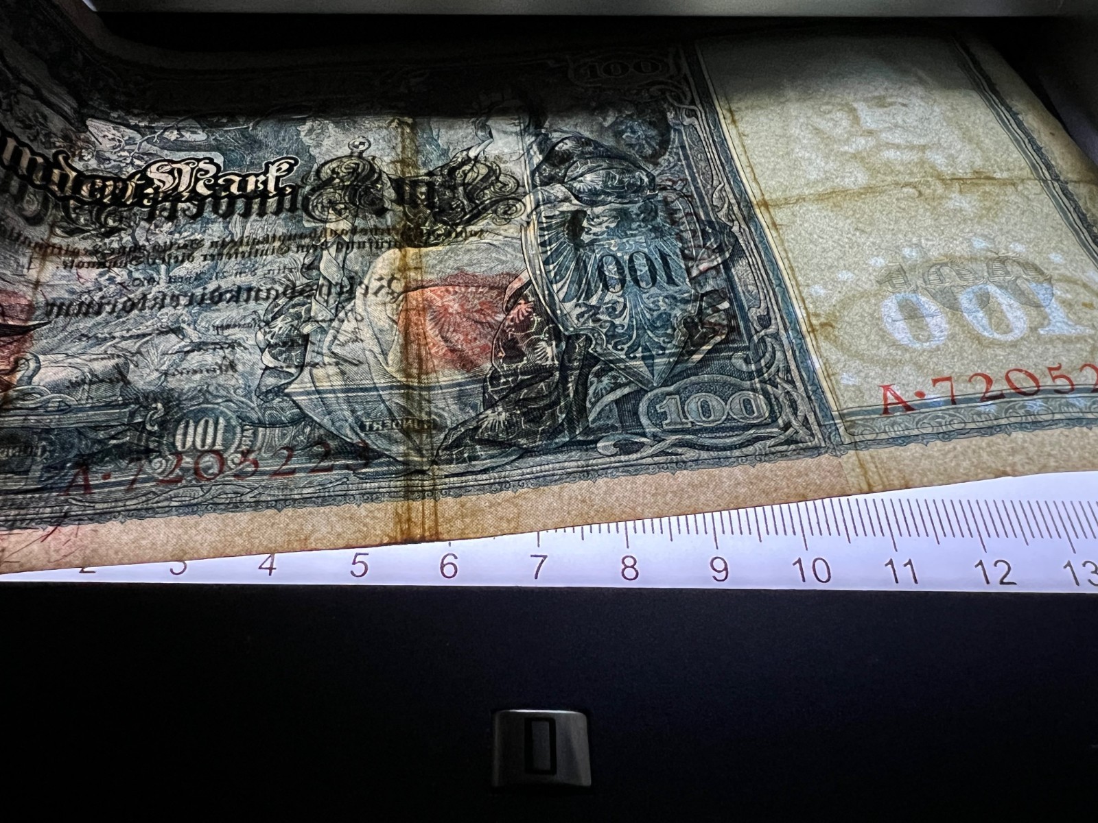 1910 German 100 Mark Banknote World War 1 WW1 WWI Currency Antique Relic