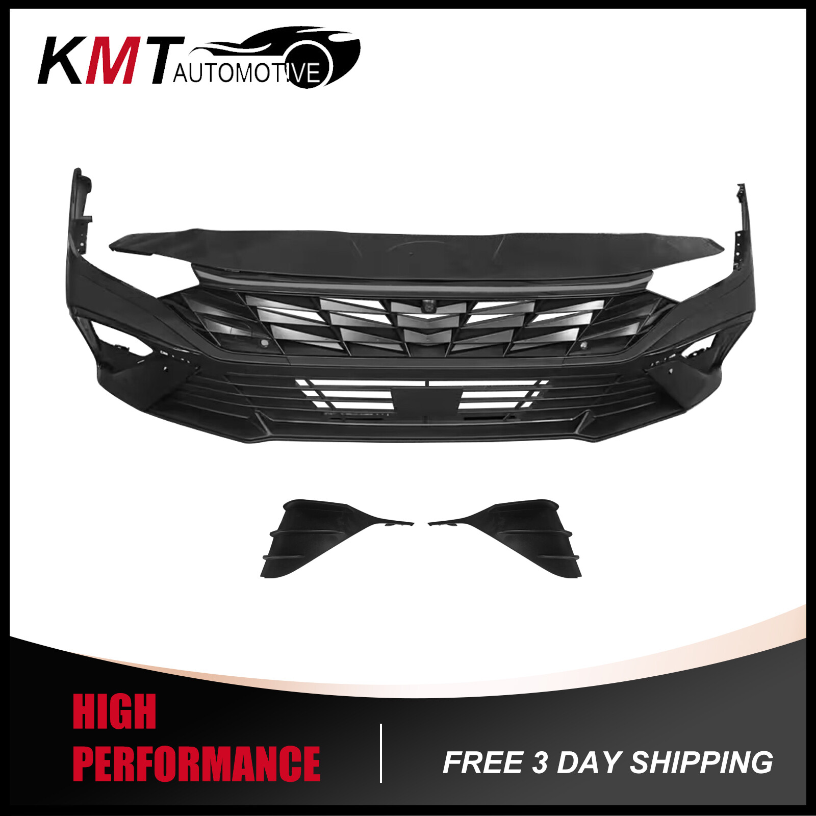 Fits 2024-2025 Elantra KR Built New Front Bumper Complete Kit With Sensor Holes