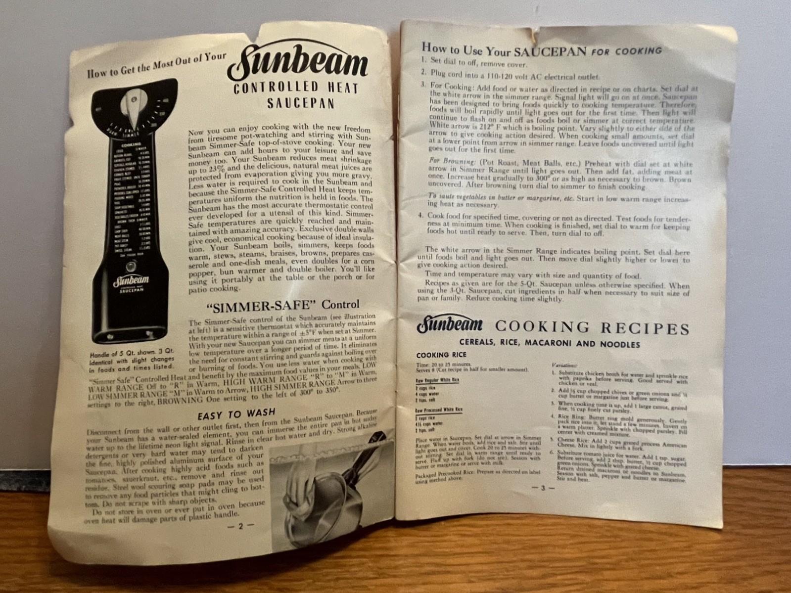 Vintage Sunbeam SP-5 Controlled Heat Saucepan 5-Qt w/ Lid & Manual Tested Works