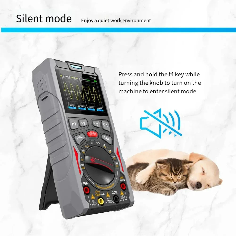 OOLTOP ET928 3-in-1 Handheld Oscilloscope Multimeter Signal Generator 12MHz 50Ms