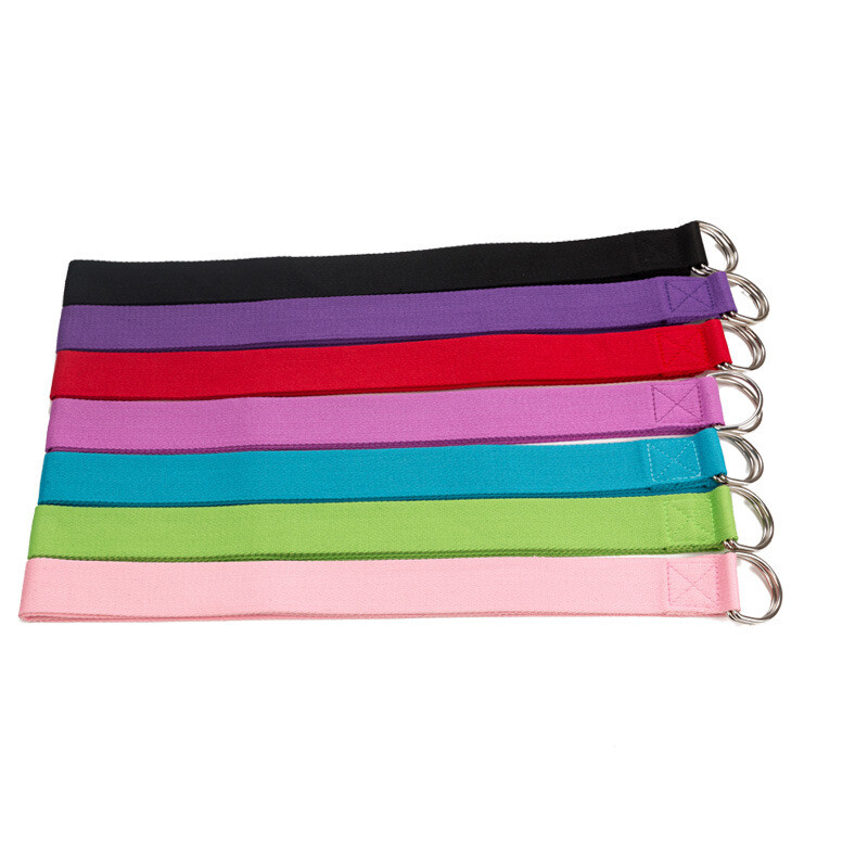 125 Inch/10.5 Feet/3.2M Fitness Exercise Yoga Strap Durable Cotton Metal D-Ring