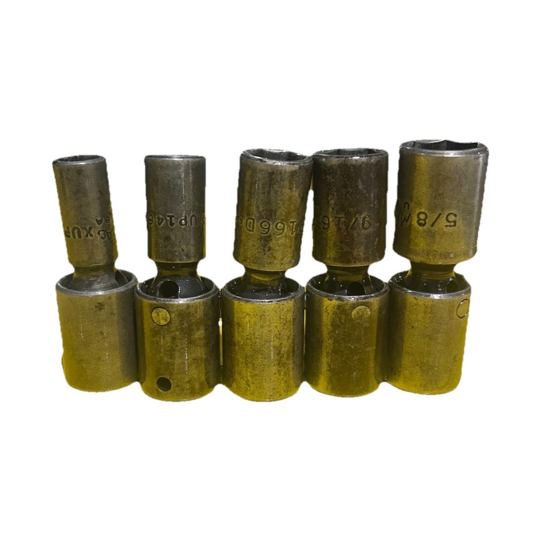 MAC TOOLS 5 PIECE 3/8 DRIVE SAE. DEEP IMPACT wobbly universal SOCKETS 3/8 to 5/8