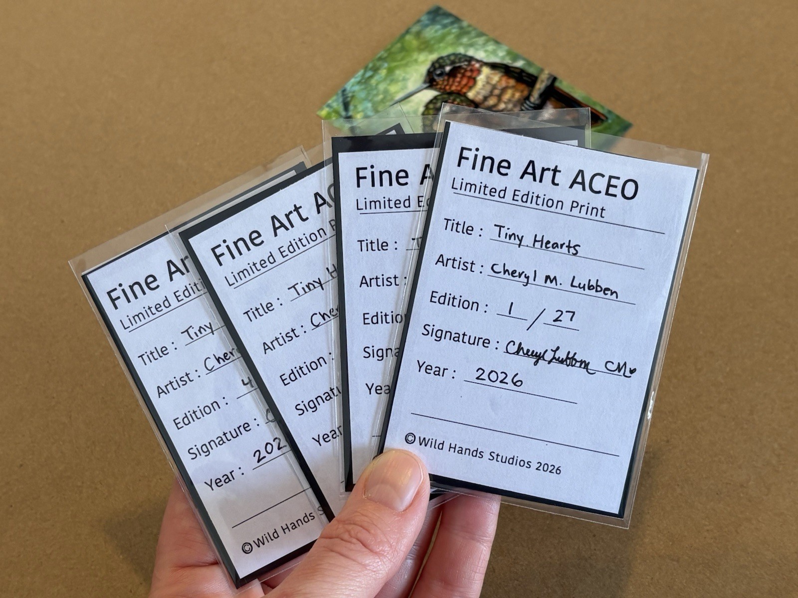 Limited Edition Hummingbird ATC ACEO Art Magnet | Hand Painted Mini Bird Art