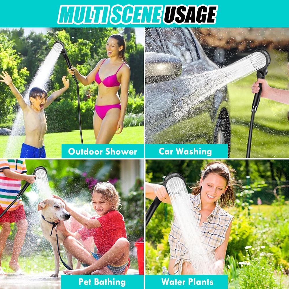 Portable Camping Shower 6000mAh Rechargeable Outdoor Electric Camp Shower Pump