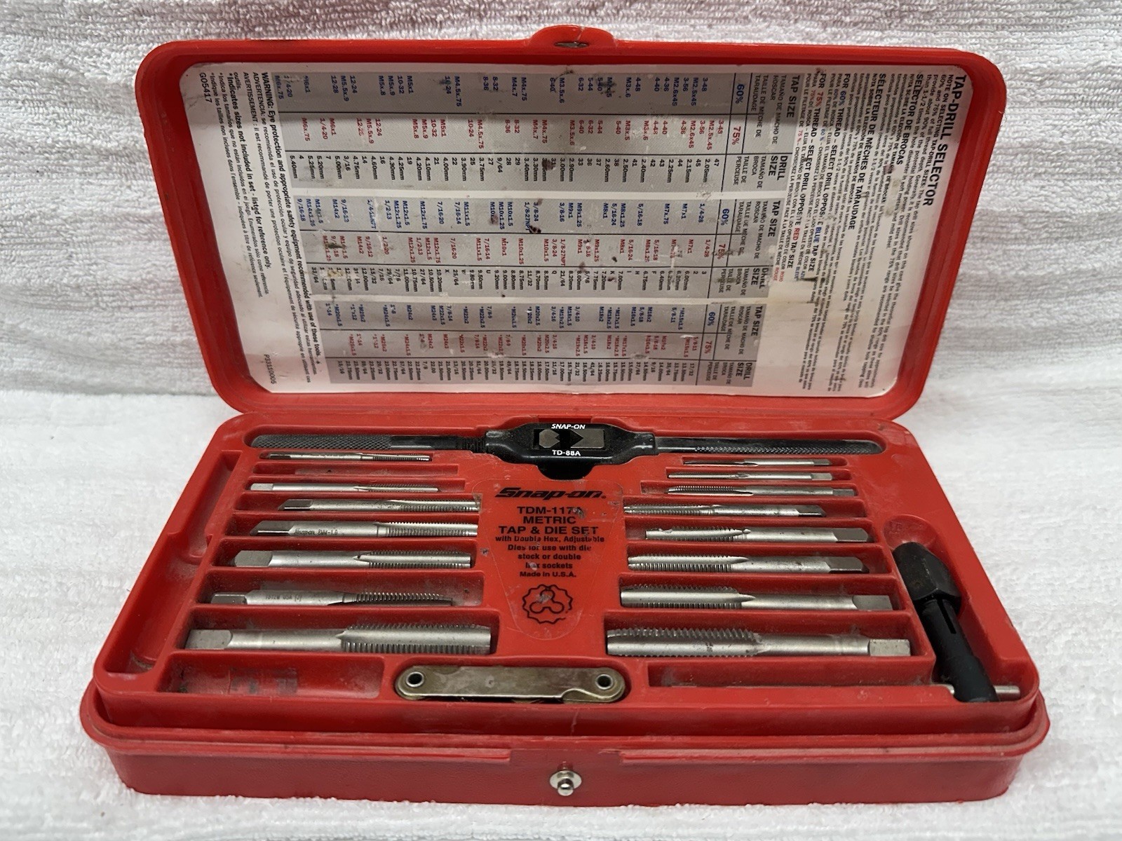Snap On TDM-117A METRIC Tap & Die Set ****READ****