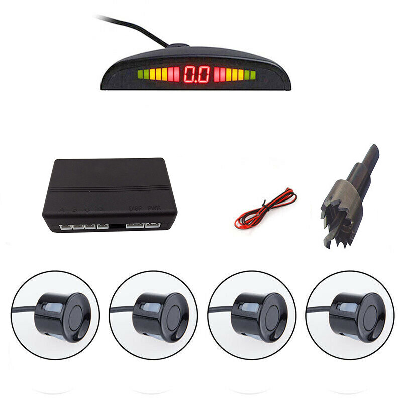4 Sensors Parking Sensor Car Reverse with LCD Display Audio Buzzer Alarm kit USA