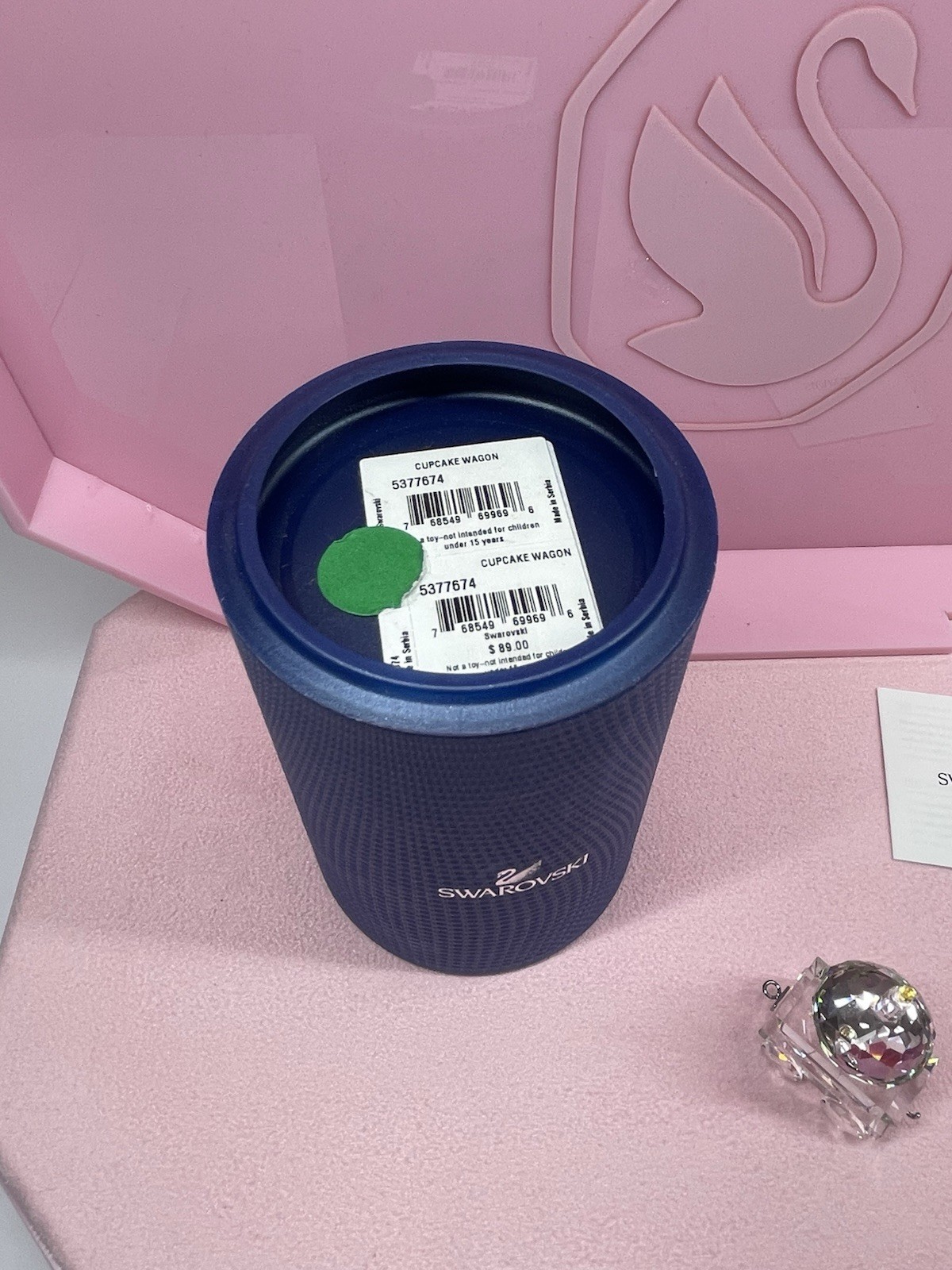 MIB Swarovski Crystal Figurine Cupcake Wagon Birthday First Steps Train 5377674