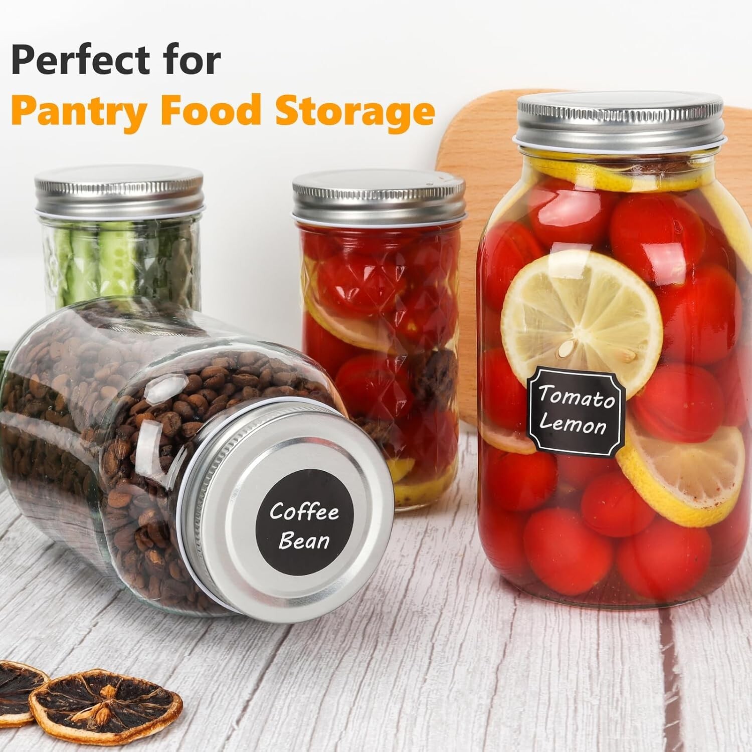 12 Pack 24 Oz Glass Canning Jar WITHOUT lids