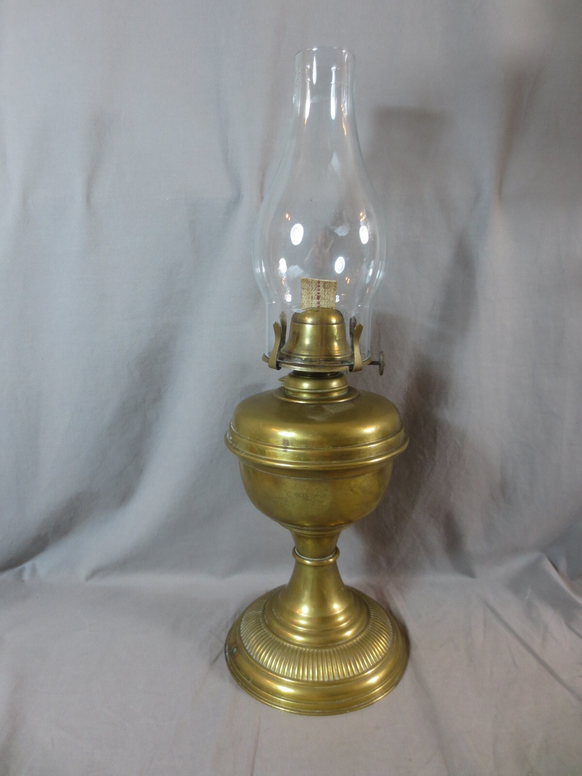 Antique Vintage British Made Oil Lamp & Chimney Shepards Hut Farmhouse