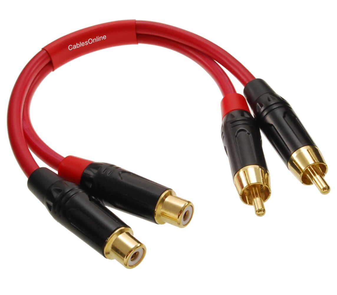 Dual-RCA Male/Female Ultra-Flexible Red Extension Audio Cable