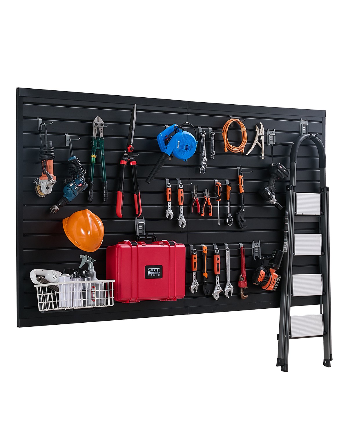 Uimoso 8 x 4 ft Slat Wall Paneling PVC Black Garage Slatwall with Modular Design