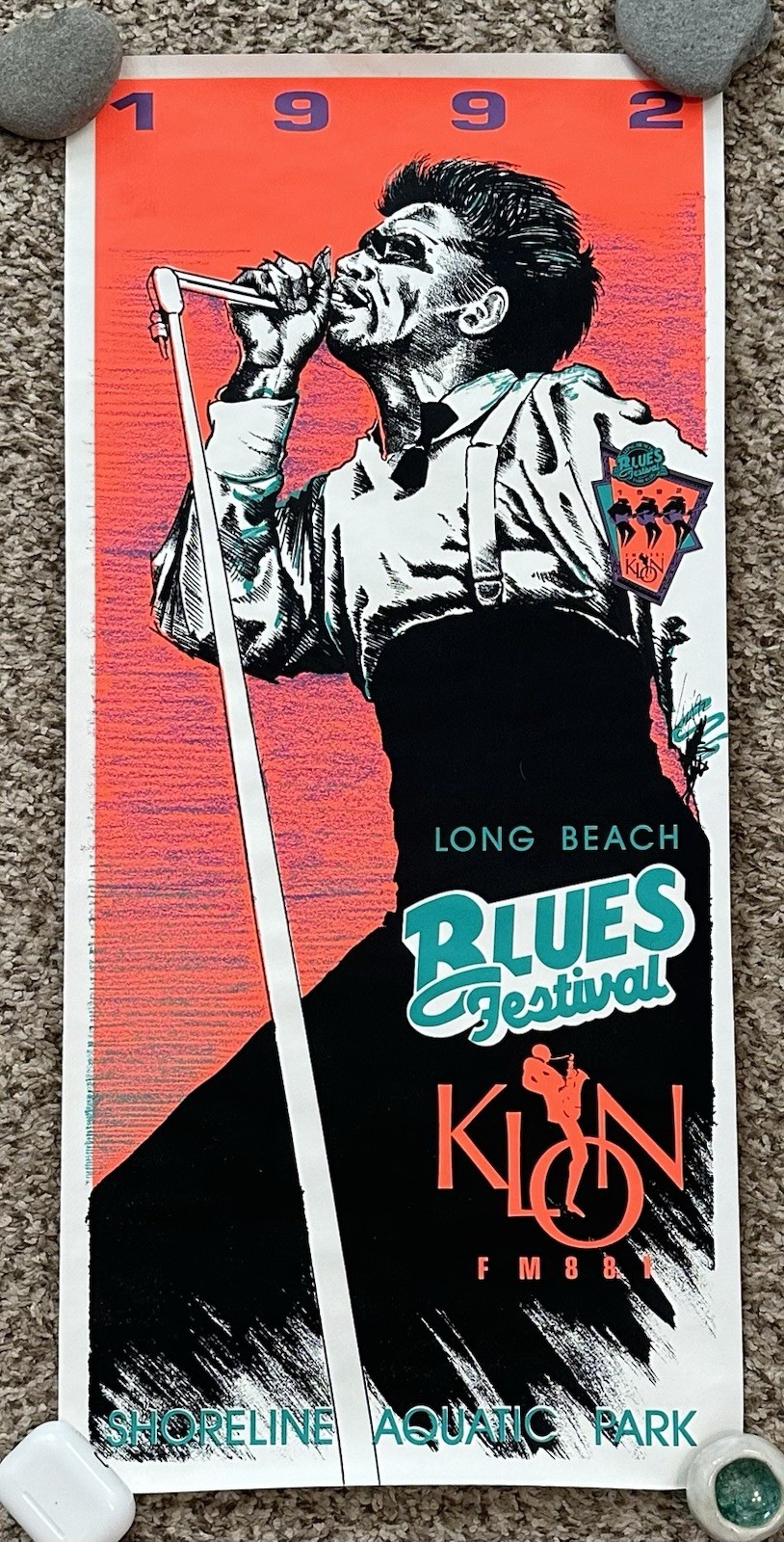 Long Beach Blues Festival Poster 1992 RARE Shoreline Aquatic Park