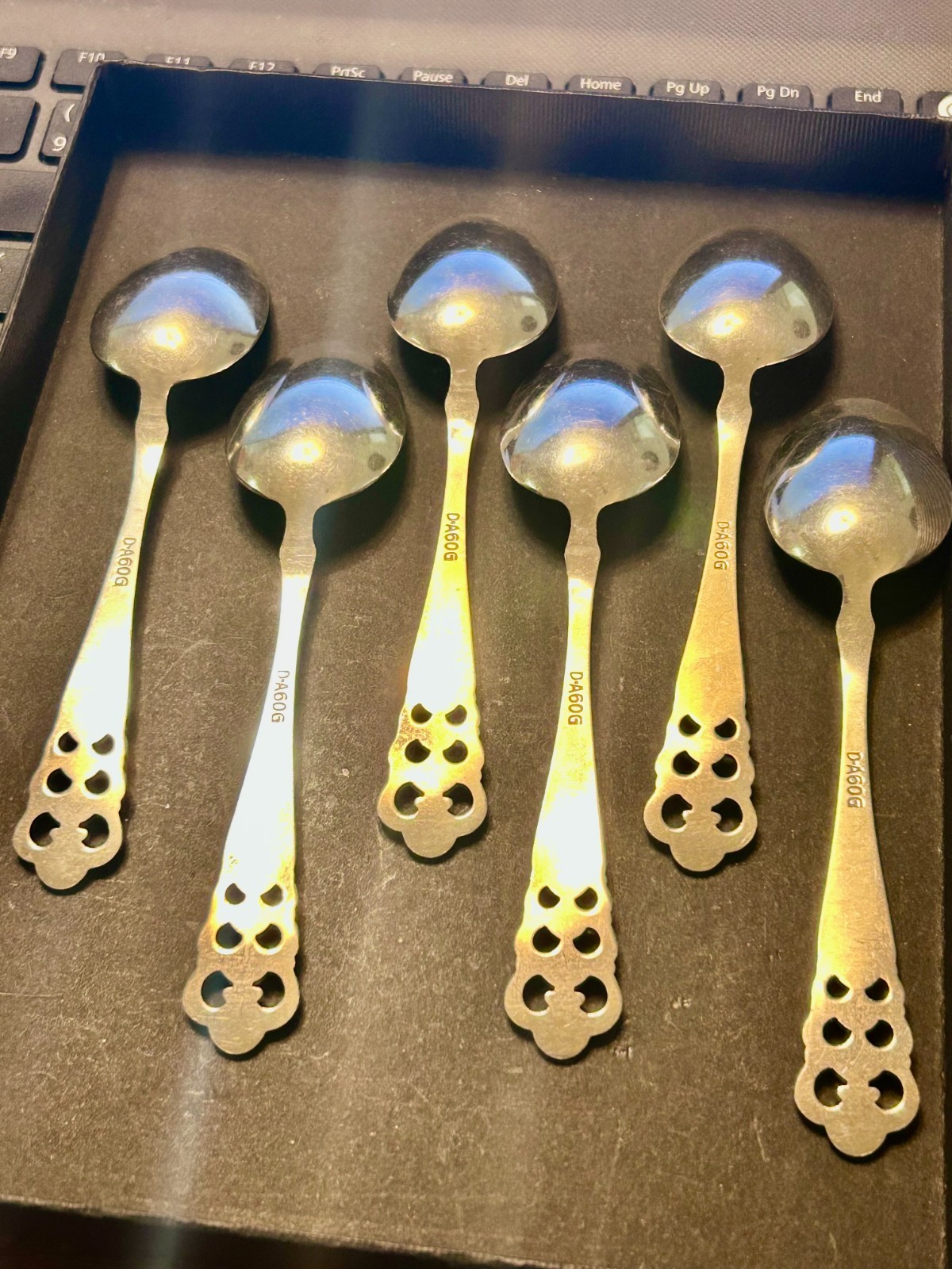 David Andersen Norrona Demitasse 5" Spoon set (6) D-A 60G Elegance Silver Plate