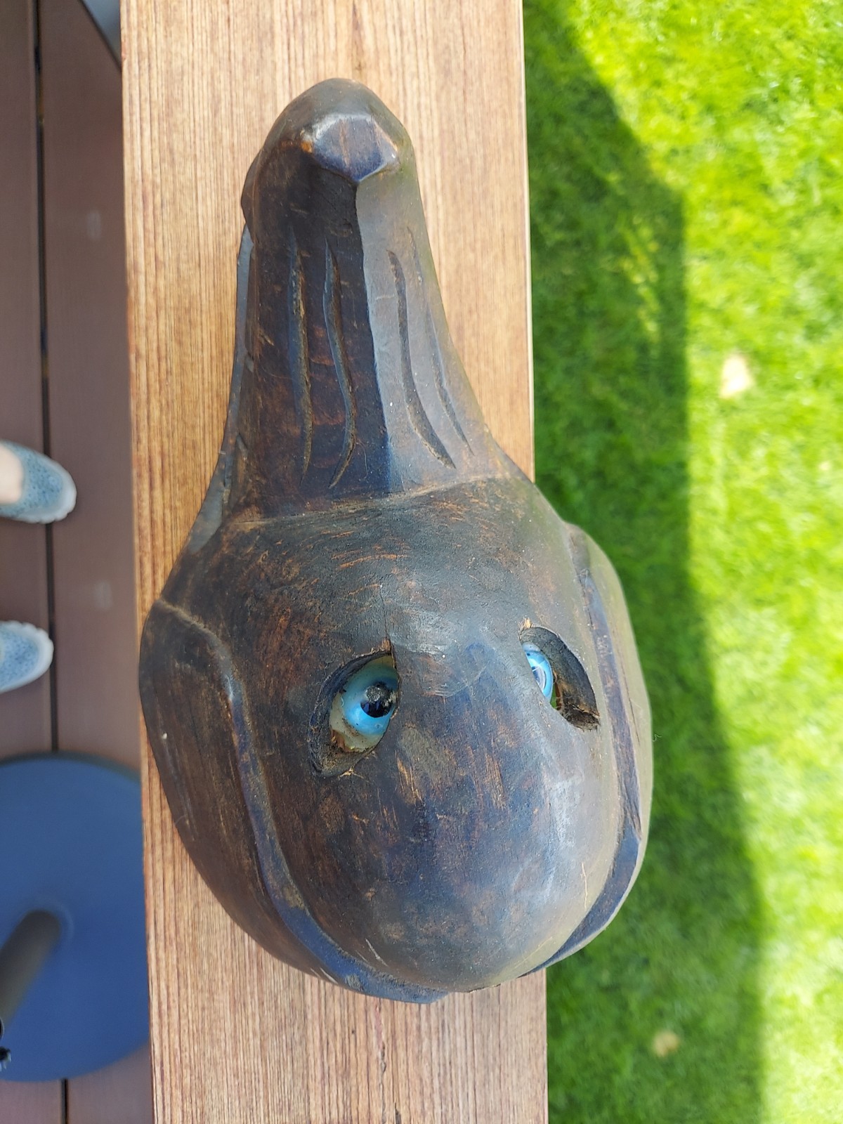 Vintage Mexico / Central American Carved WOLF Mask