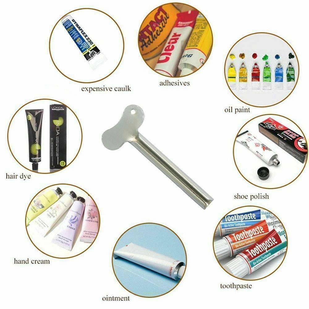 5PCS Stainless Steel Tube Toothpaste Squeezer Easy Key Dispenser Rolling HoldeZt