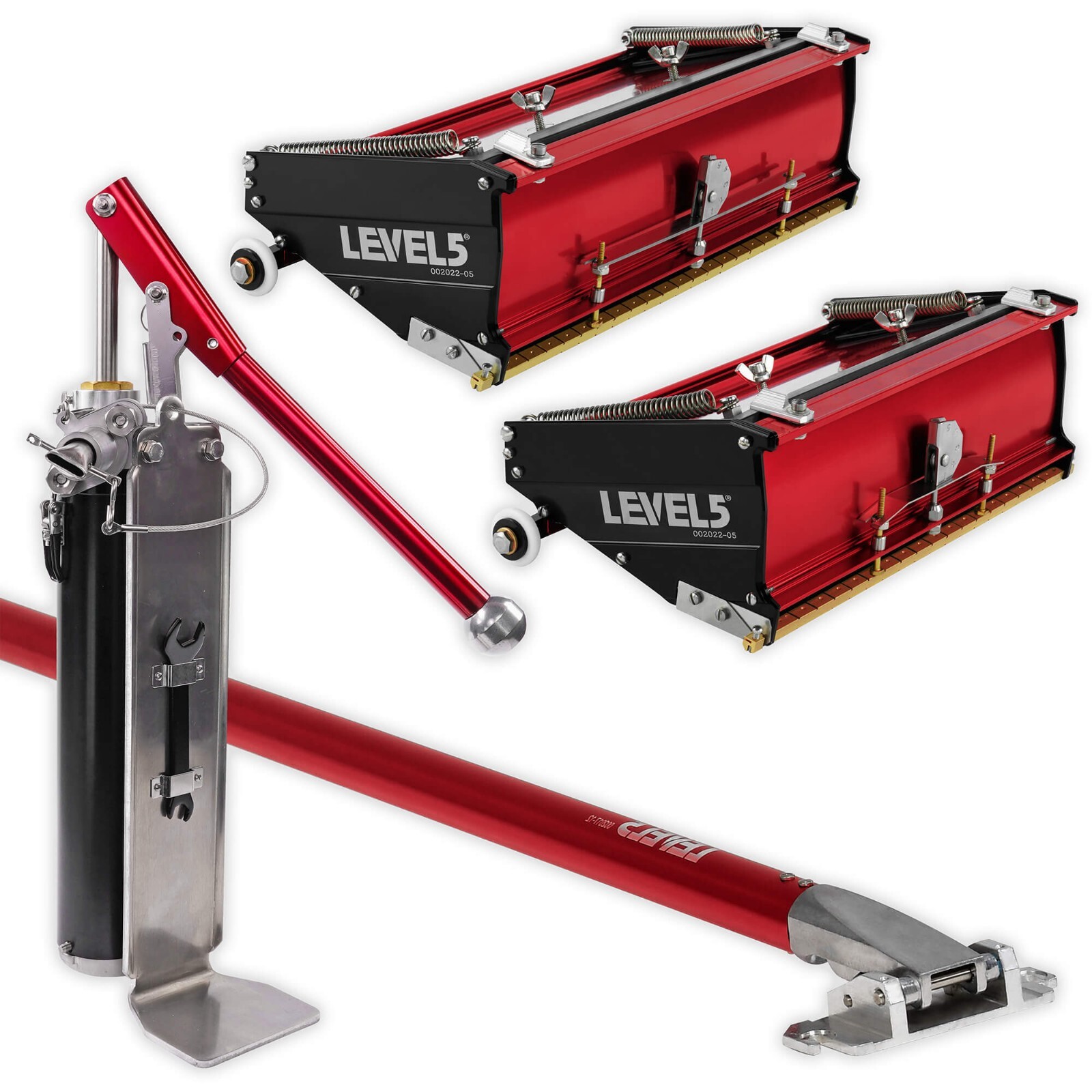 LEVEL5 Drywall Tools 10" & 12" Flat Finishing Box Combo w/ Pump | 4-605