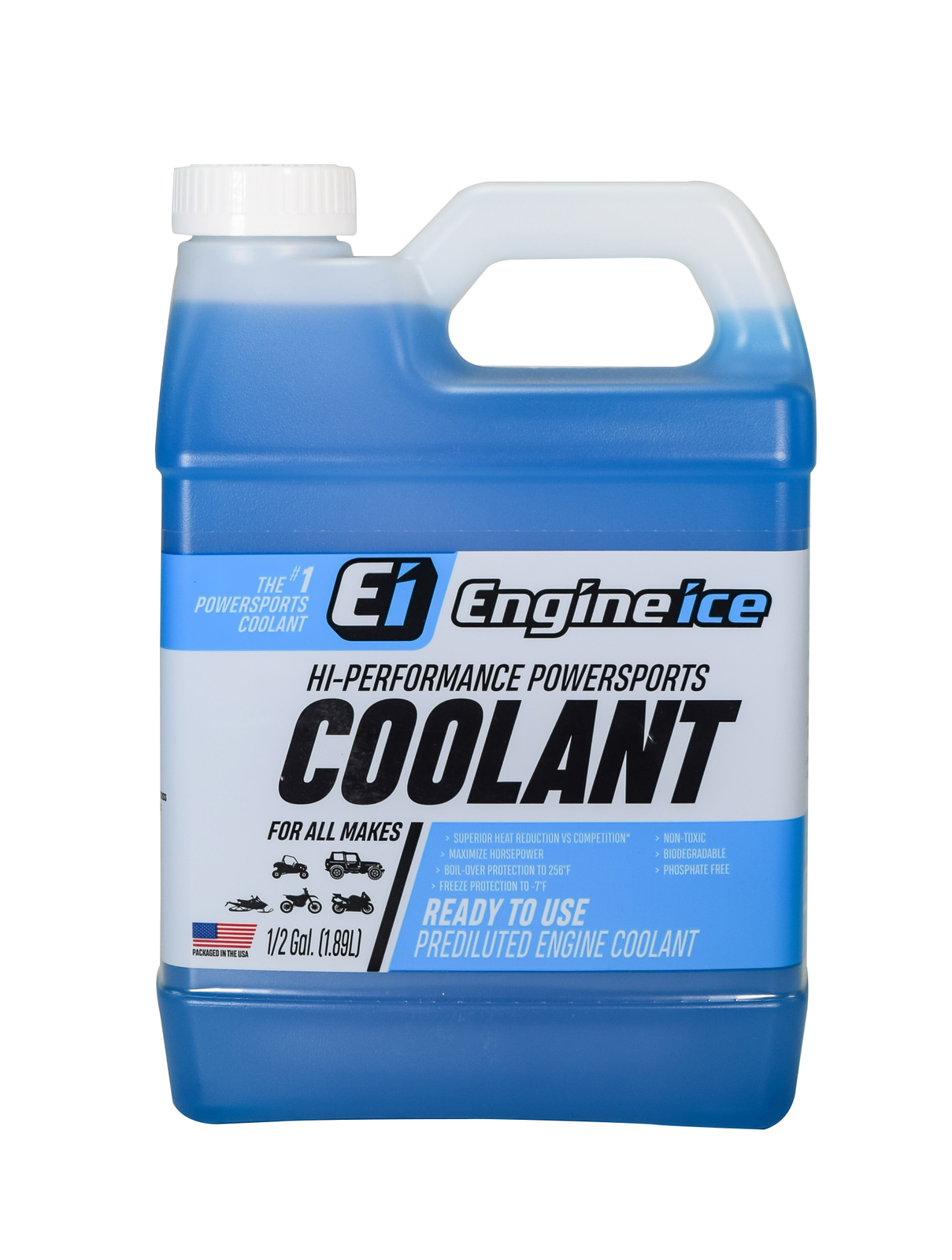 2 Pack ENGINE ICE 1/2 GAL HIGH PERFORMANCE COOLANT NON-TOXIC BIODEGRADABLE 64oz