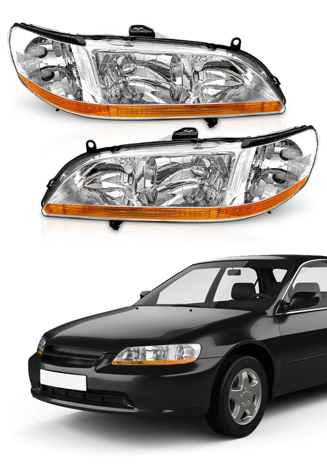Compatible with Accord 2/4Dr Headlamp for Honda Accord Headlights Assembly