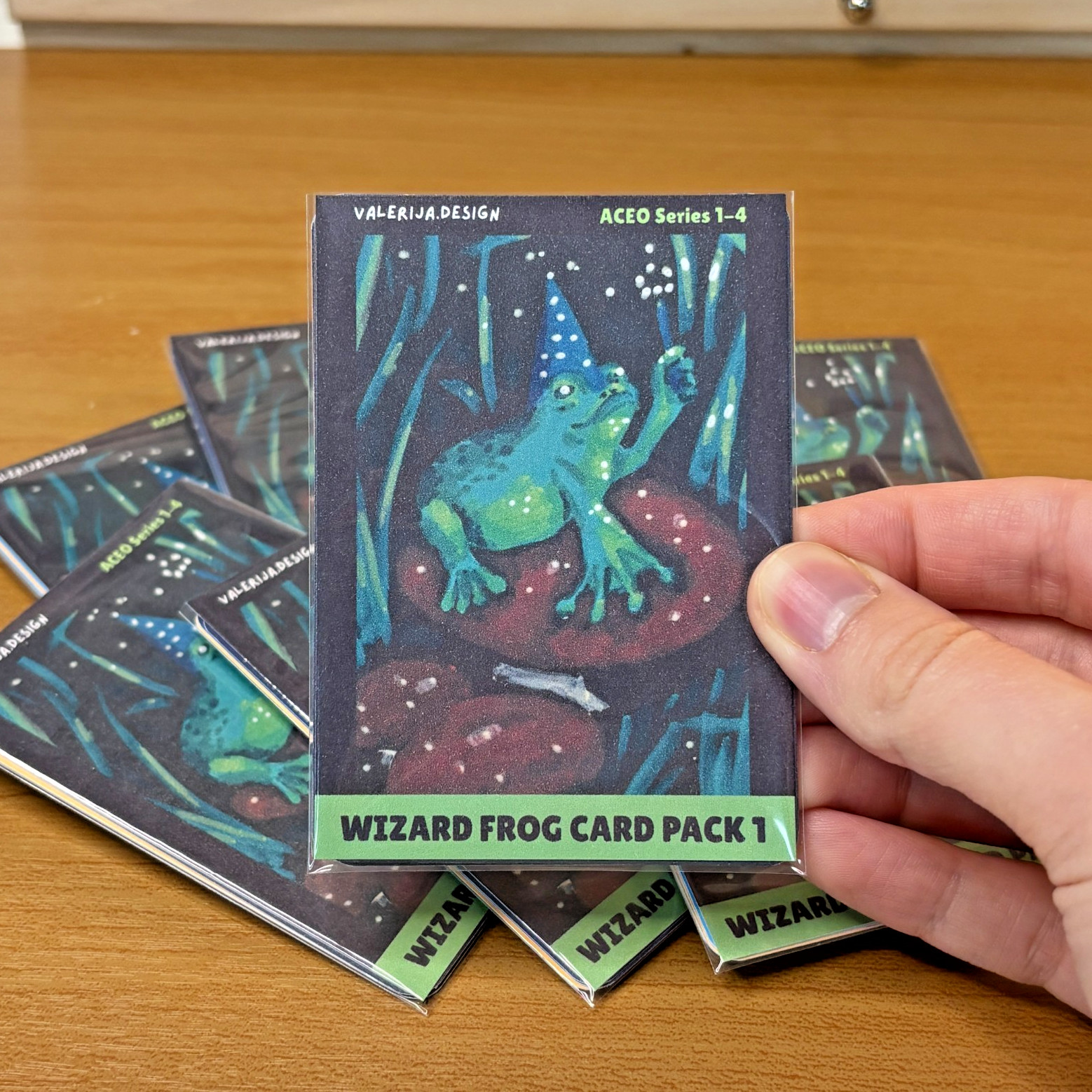 ACEO Prints Pack - Wizard Frogs - 5 Mystery ACEO ATC Prints