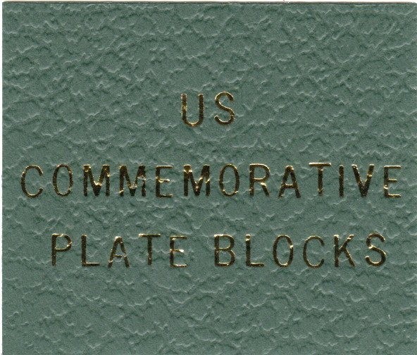 Label for Green Scott Binders "US COMMEMORATIVE PLATE BLOCKS" LB087