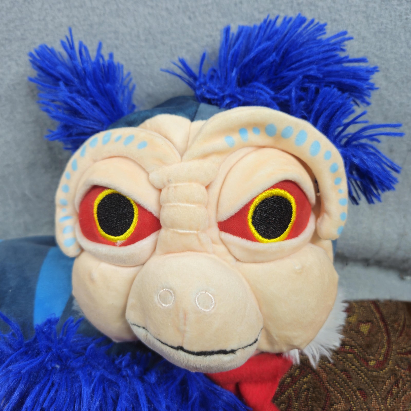 Labyrinth Worm Blue Plush Travel Neck Pillow Zip Up 'Ello William Henson Soft