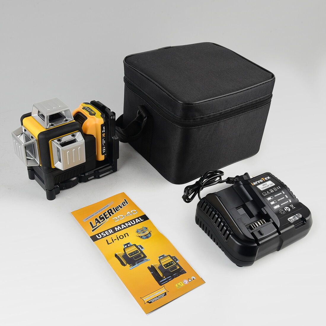 Laser Level for Dewalt 12V 3 Sides*360° Vertical 12 Lines Horizontal Green Light