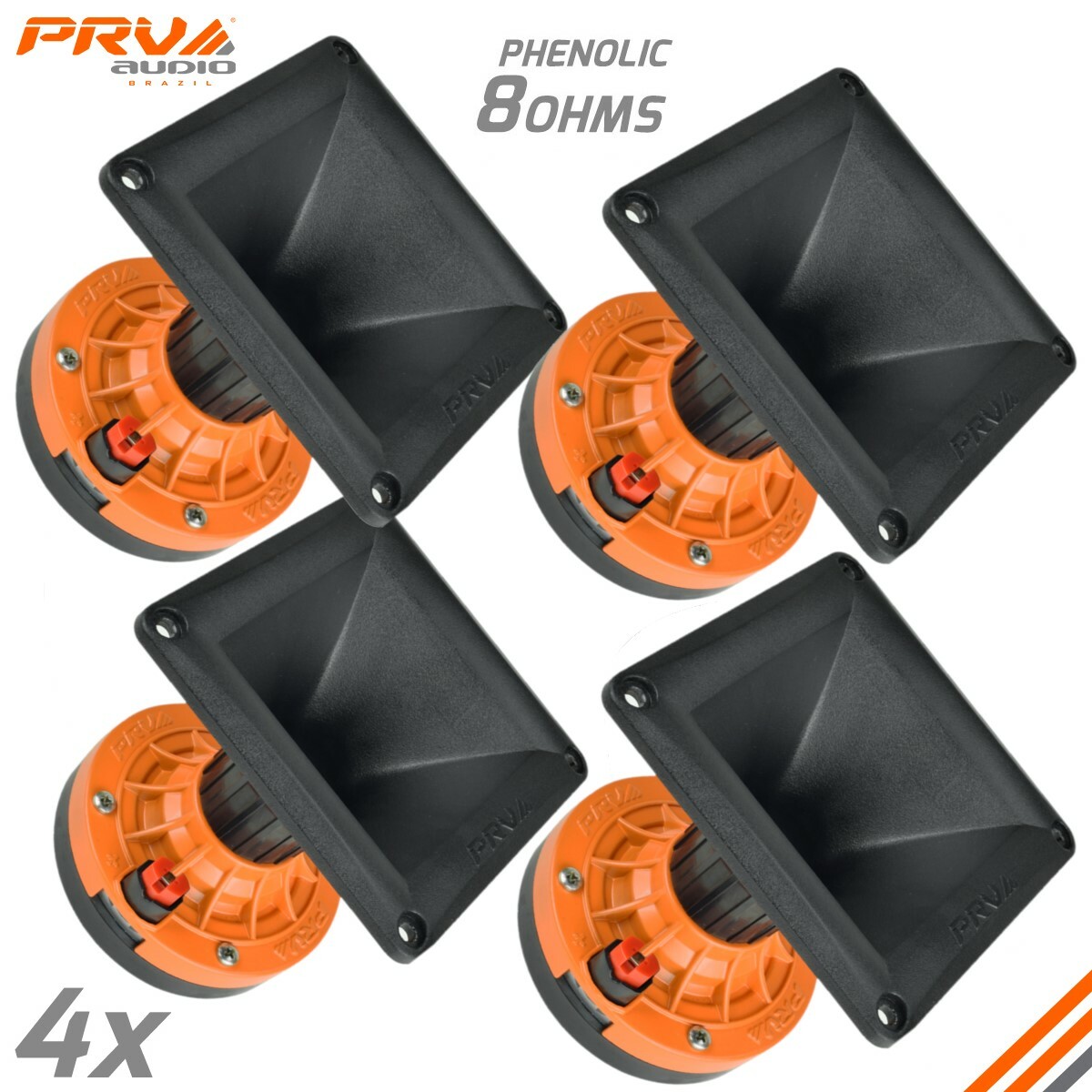4x PRV Audio WG270Ph Compact Phenolic 2" VC Compression Driver + Horn 600 Watts