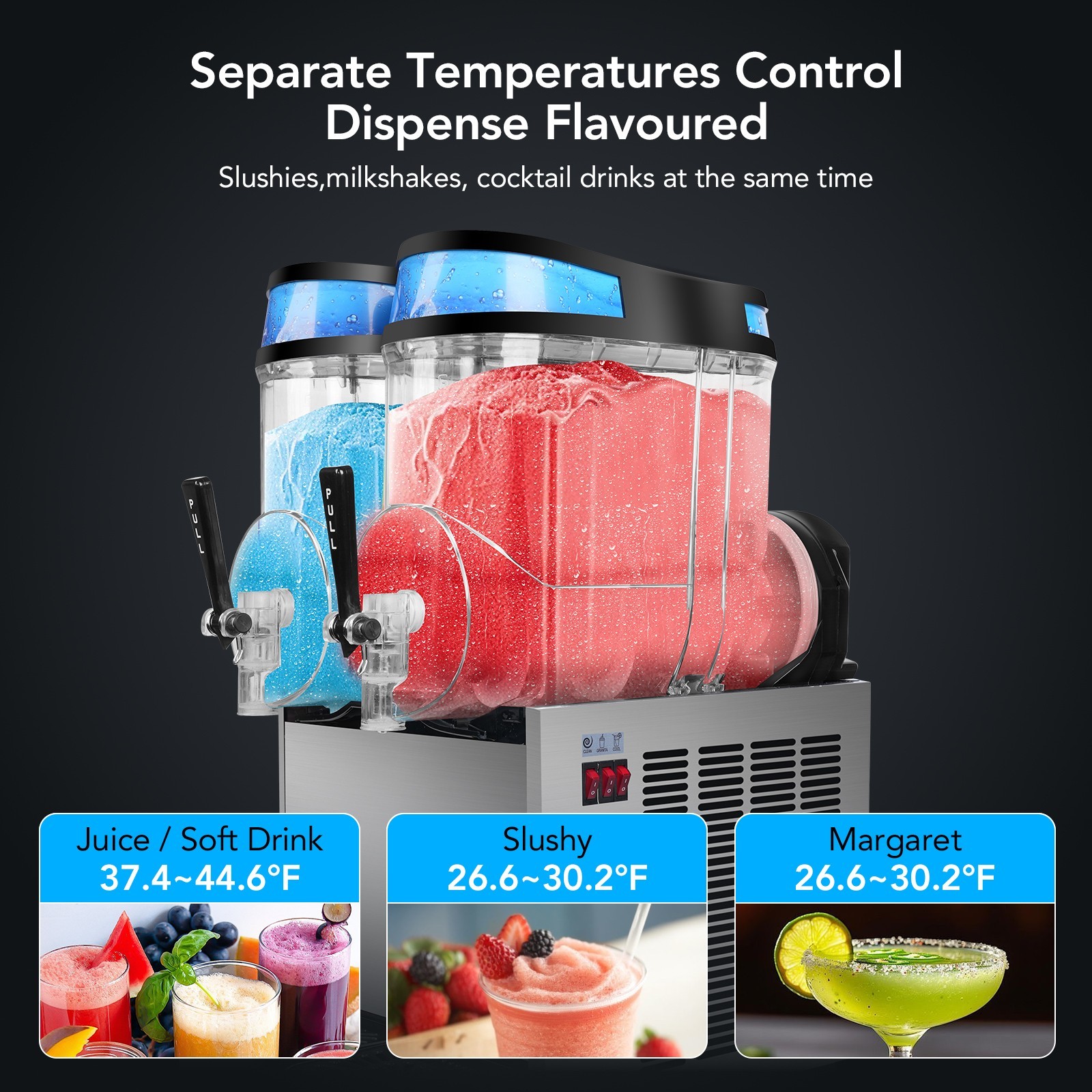 30L Commercial Slushie Machine, Frozen Drink Margarita Machine for Bar Home Part