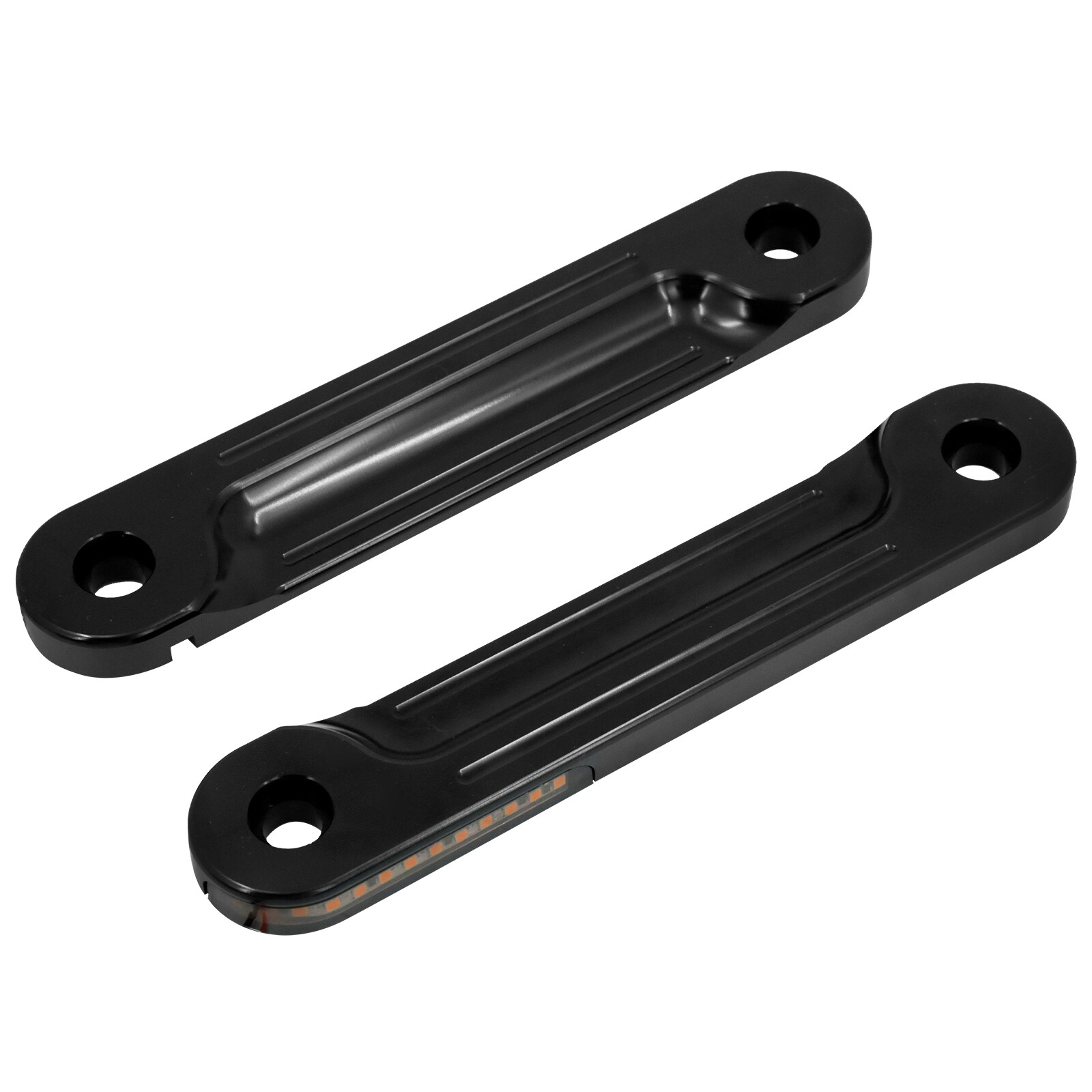 Black LED Flush Fork Turn Signal Side Light Fit For Harley Touring Glide 1998-up