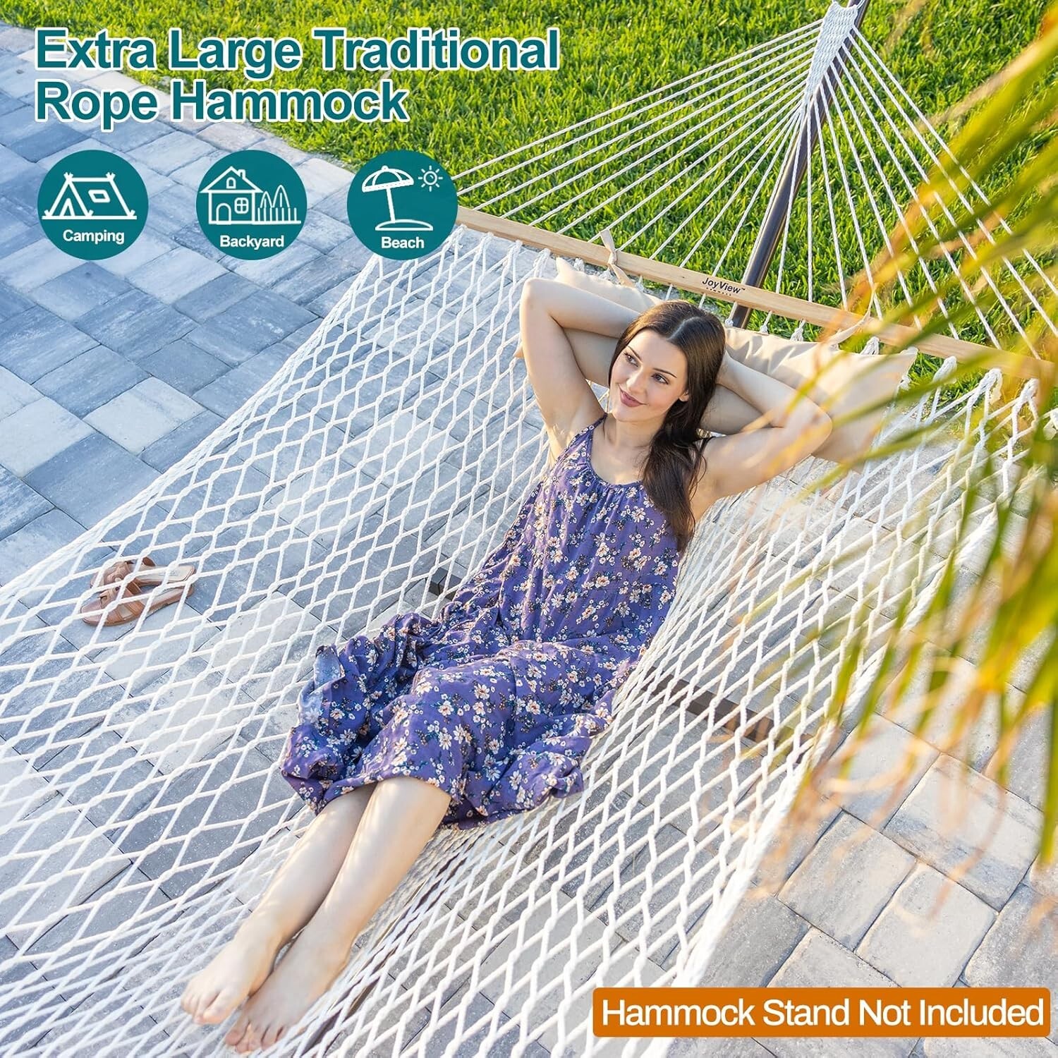 Traditional Rope Double Hammock - Hand Woven Cotton Hammock