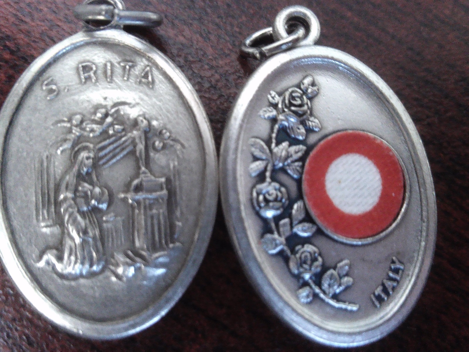 Rare Saint St Rita of Cassia Medallion from Rome Ex Indumentis Relic fr clothing