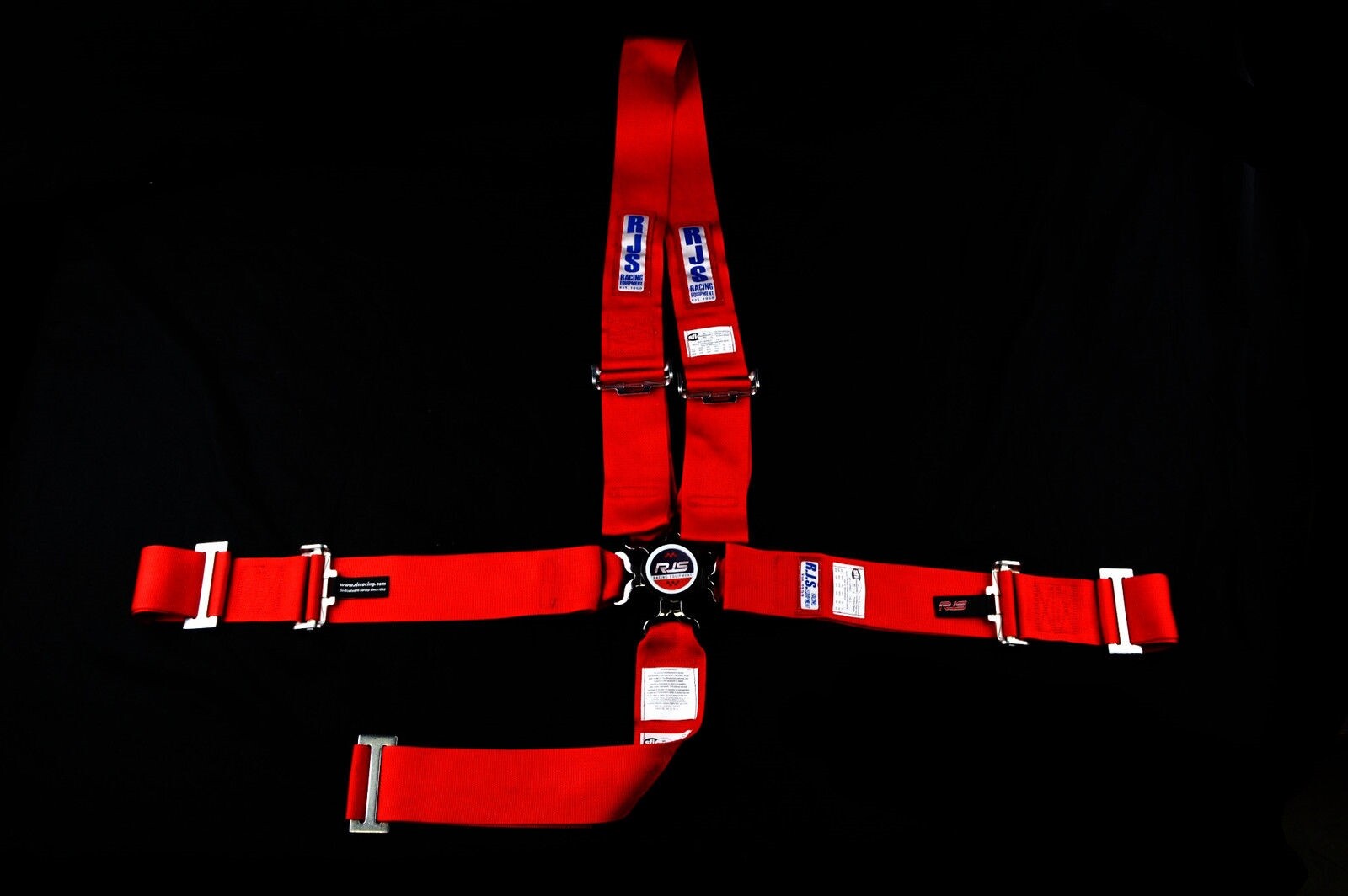 RJS SFI 16.1 5PT CAM LOCK DRAGSTER BELT U MOUNT WRAP IN PULL UP RED 1059104