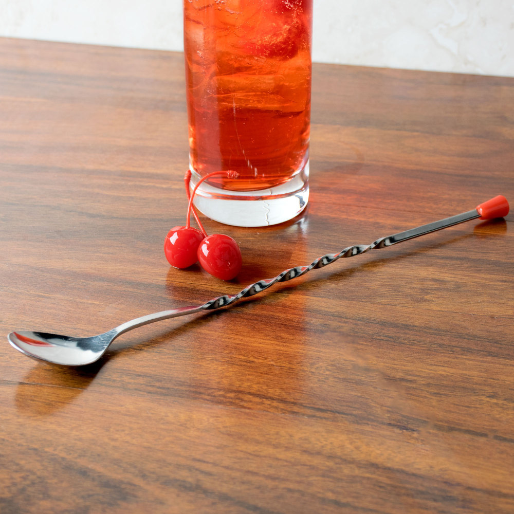 BAR SPOON 11" RED KNOB FREE SHIPPING USA ONLY