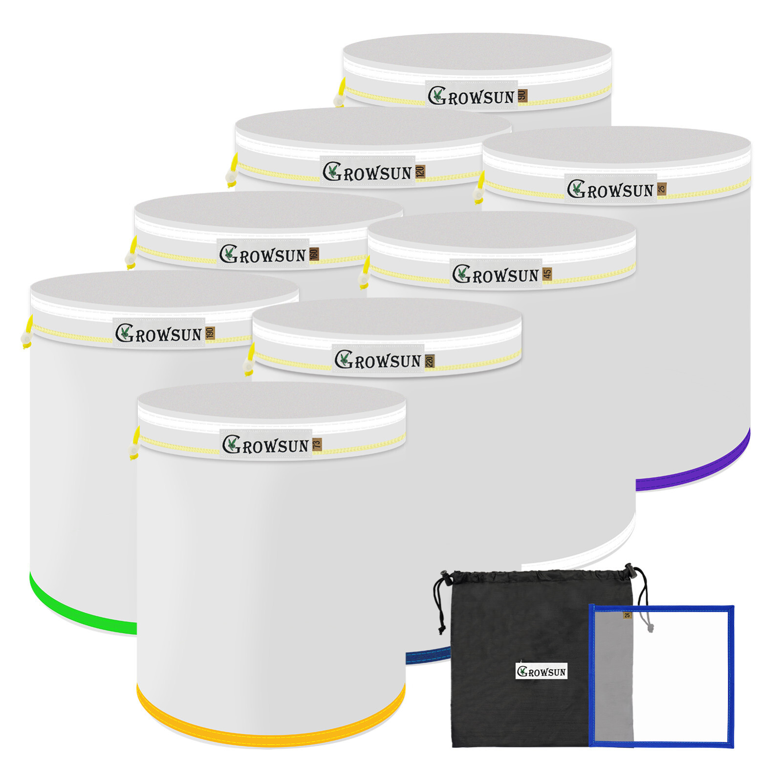 Bubble Bag growsun 32 GAL - 8 Bag Kit All Mesh Bubble Hash Bags Extractor