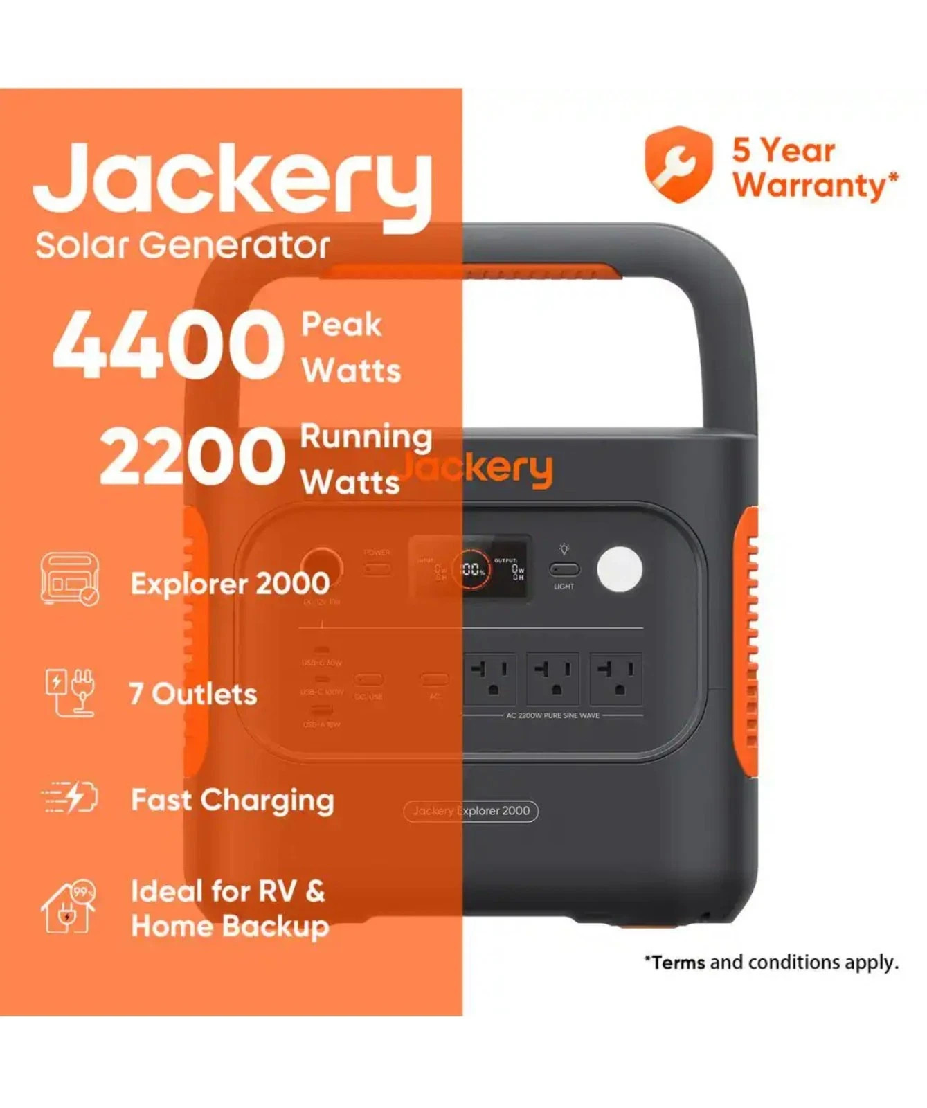 Jackery 2000 V2 Portable Power Station 2042Wh, 20ms UPS Emergency Backup