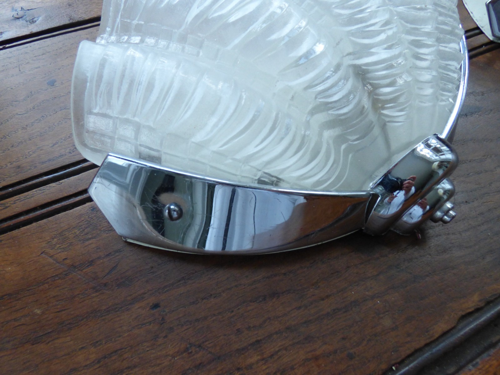 Art Deco Glass Clamshell Wall Lights