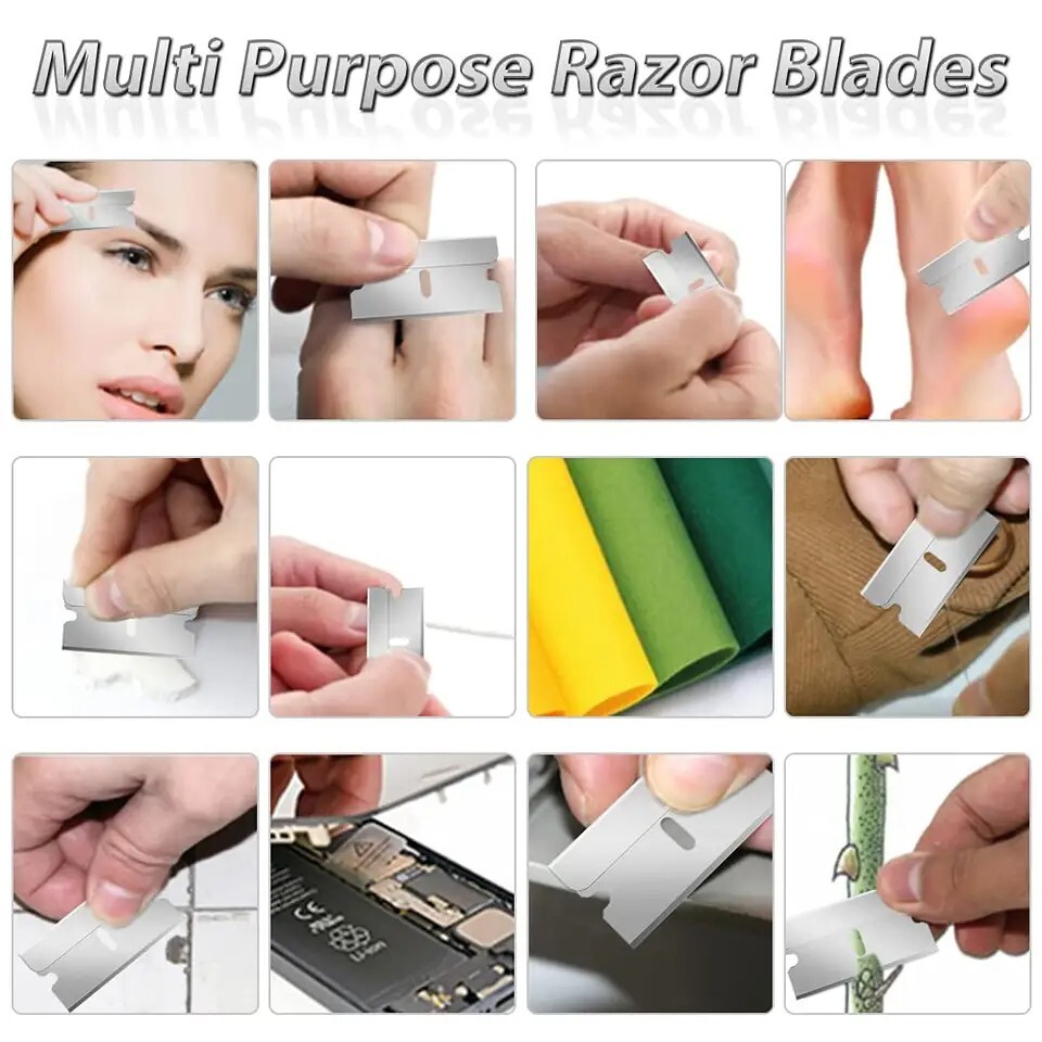 5 Steel Razor Scraper Blade Single Edge 19 x 39 mm, 0.3 mm thick