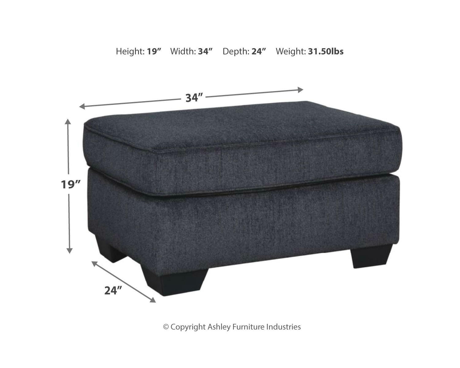Signature Design by Ashley Contemporary Altari Ottoman Chenille Slate