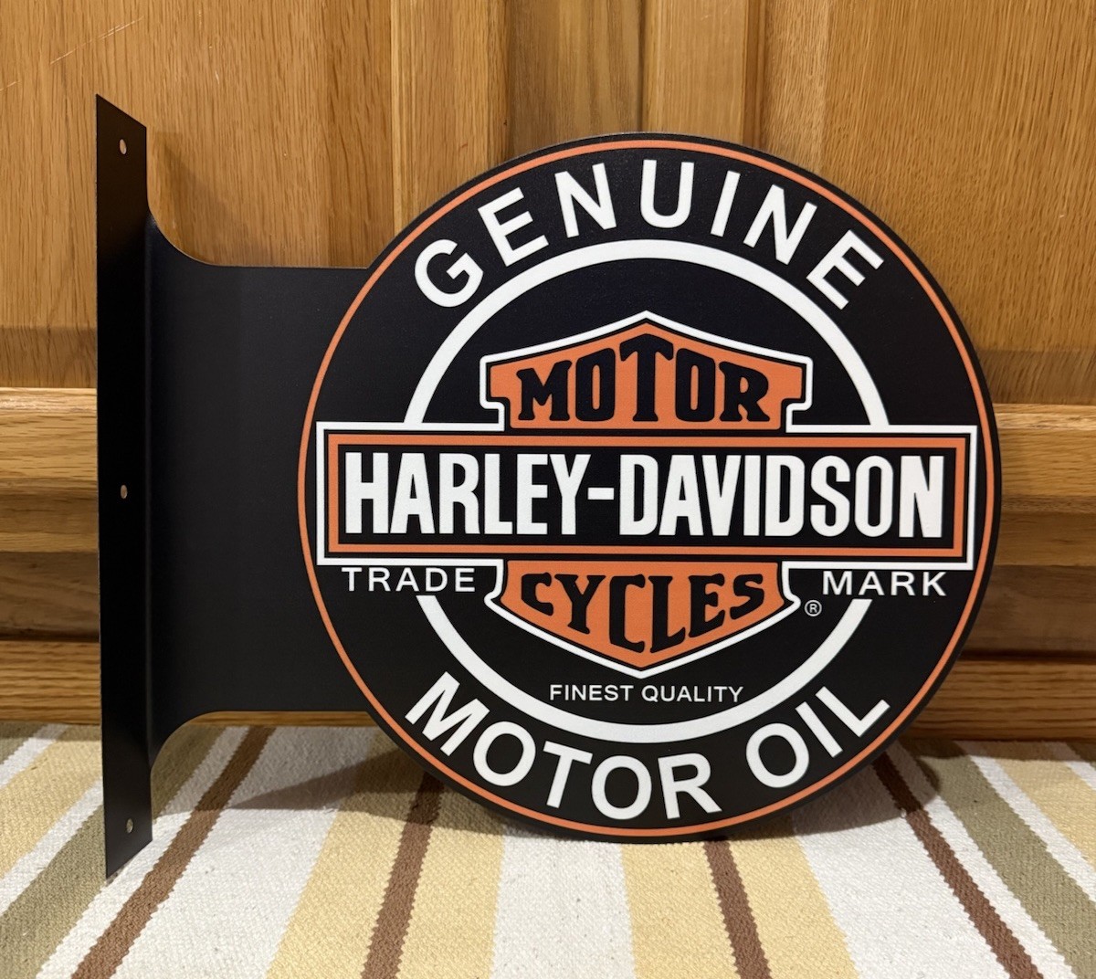 Harley Davidson Motor Oil Flange Sign Parts Motor Cycle Vintage Style Wall Decor