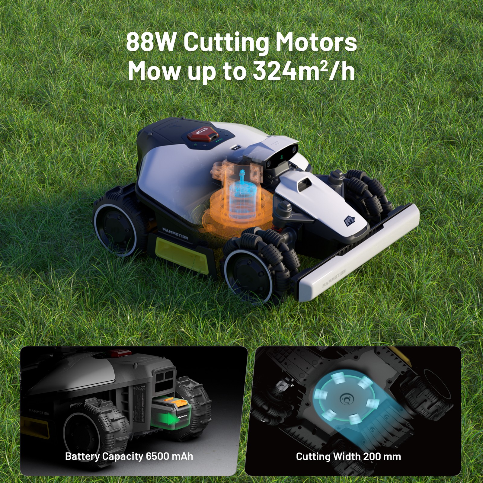 Mammotion LUBA mini AWD 1500H Robot Lawn Mower 0.37Acre 80%Slope Cutting2.2"-4"