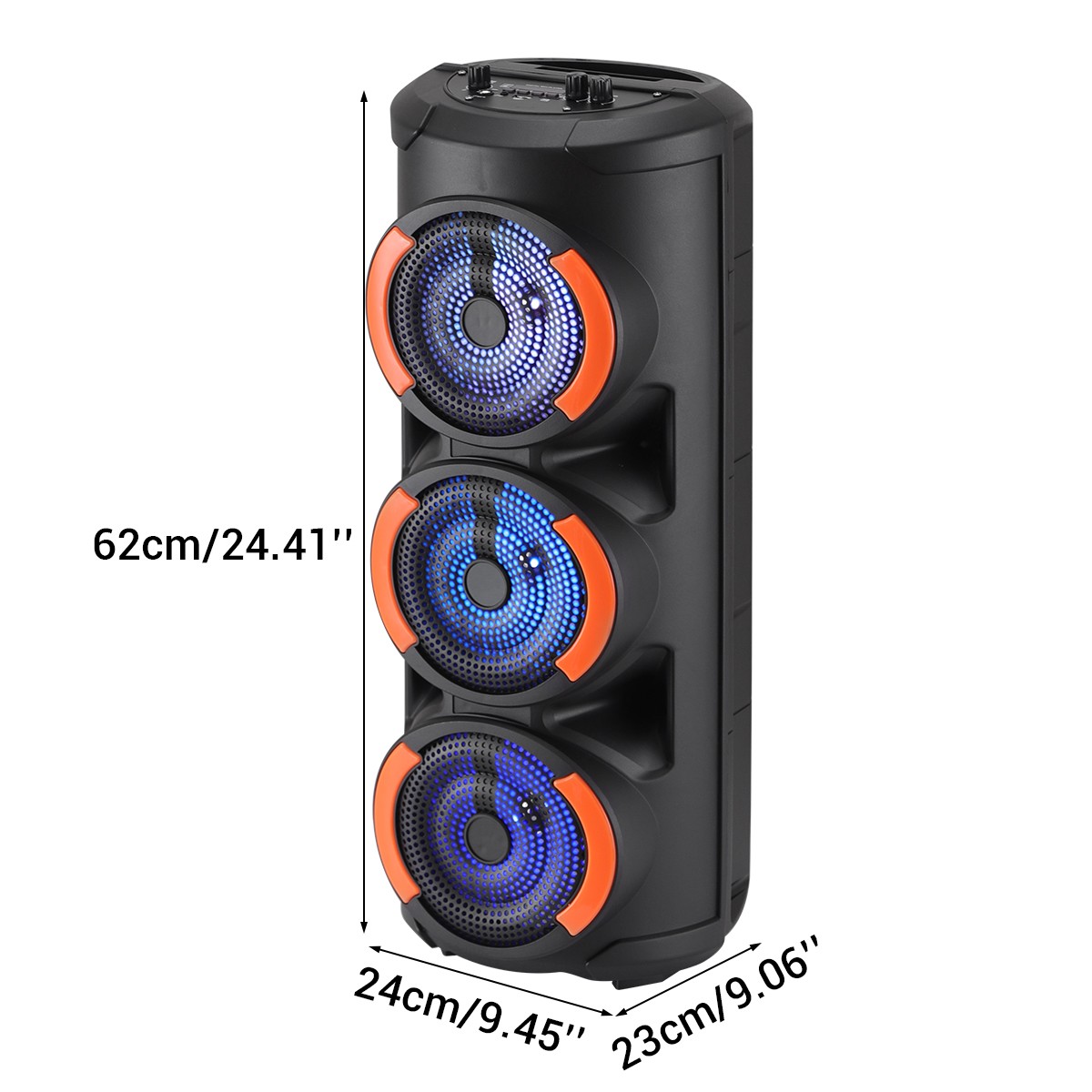 Portable Bluetooth Speaker Triple 6.5'' Sub woofer Stereo Sound System PA Party