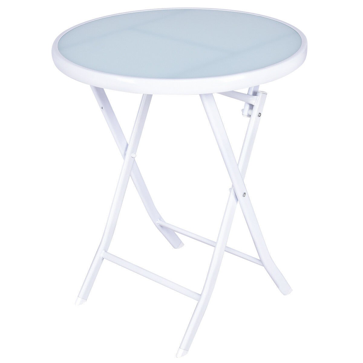 3 PCS Folding Bistro Table Chairs Set Garden Backyard Patio Furniture White New