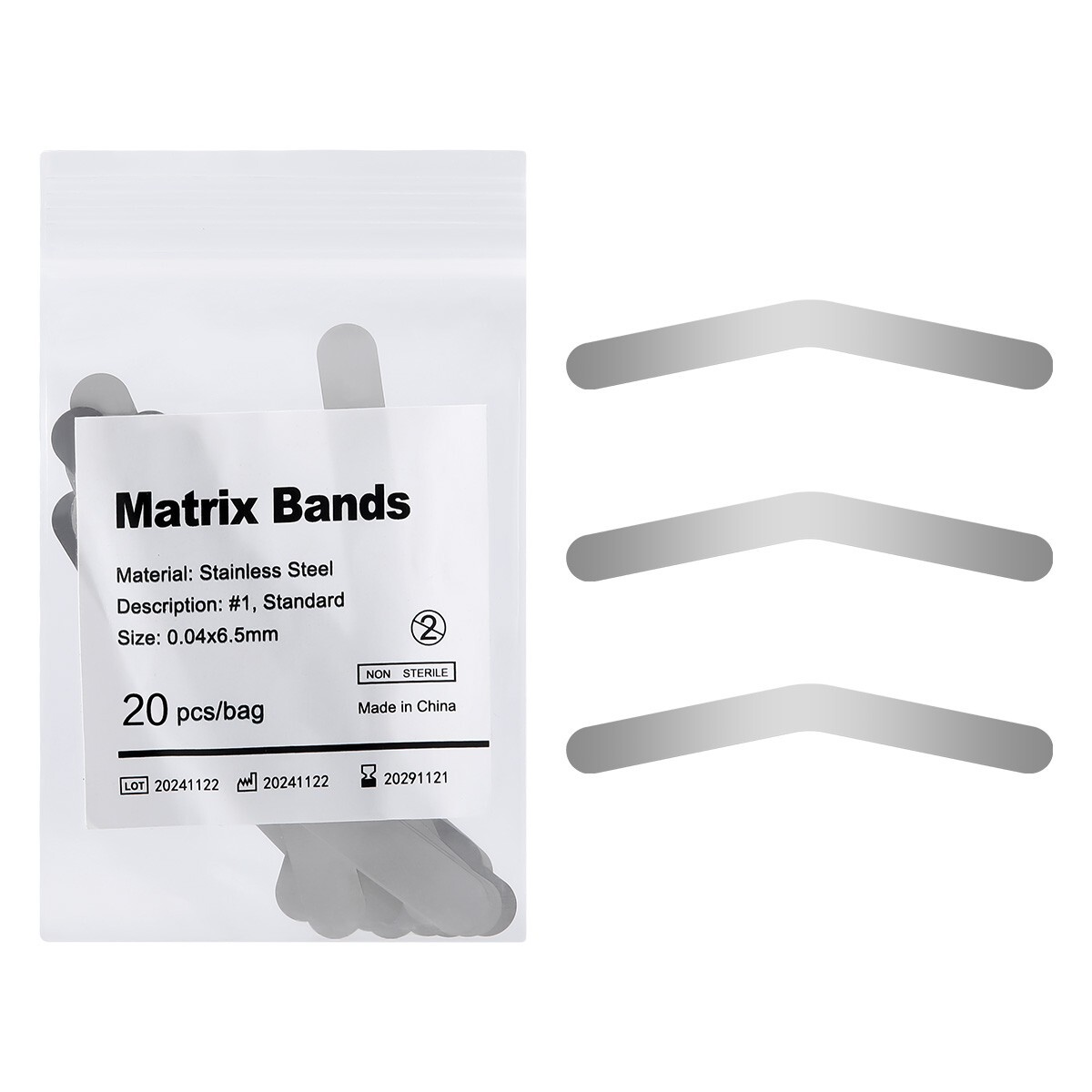 Dental Matrix Bands Tofflemire Large Increased curvature Margin Elevation 0.04mm