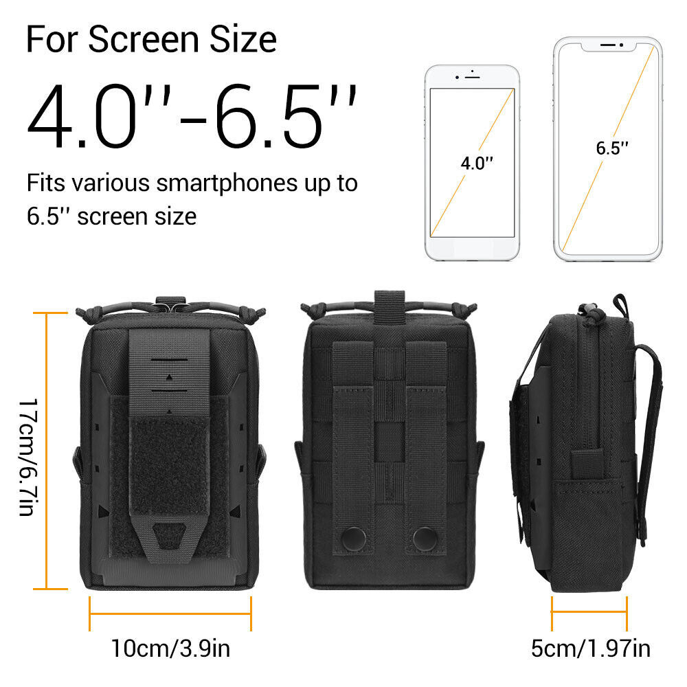 Tactical Molle EDC Pouch Multi-purpose Belt Waist Pack Bag Utility Phone Pocket