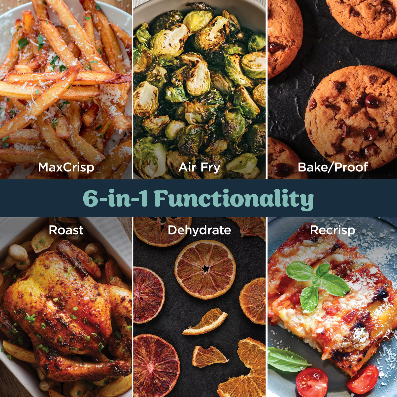 Ninja - Crispi Pro 6-in-1 Countertop Glass Air Fryer - Cyberspace